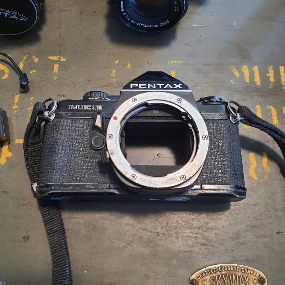 Vintage Pentax MG ME ASAHI 3 Film CAMERAS and Accessories LOT **SEE DESCRIPTION